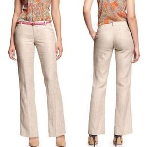 * Banana Republic Off White Linen Pants | Martin Fit Trousers |  Size 0